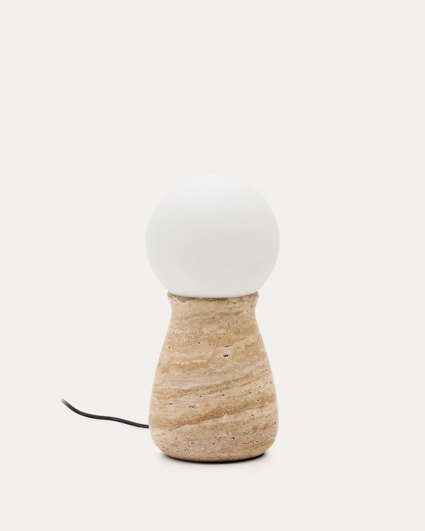 Kave Home Tafellamp Okeni Travertin En Glas