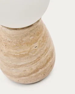 Kave Home Tafellamp Okeni Travertin En Glas