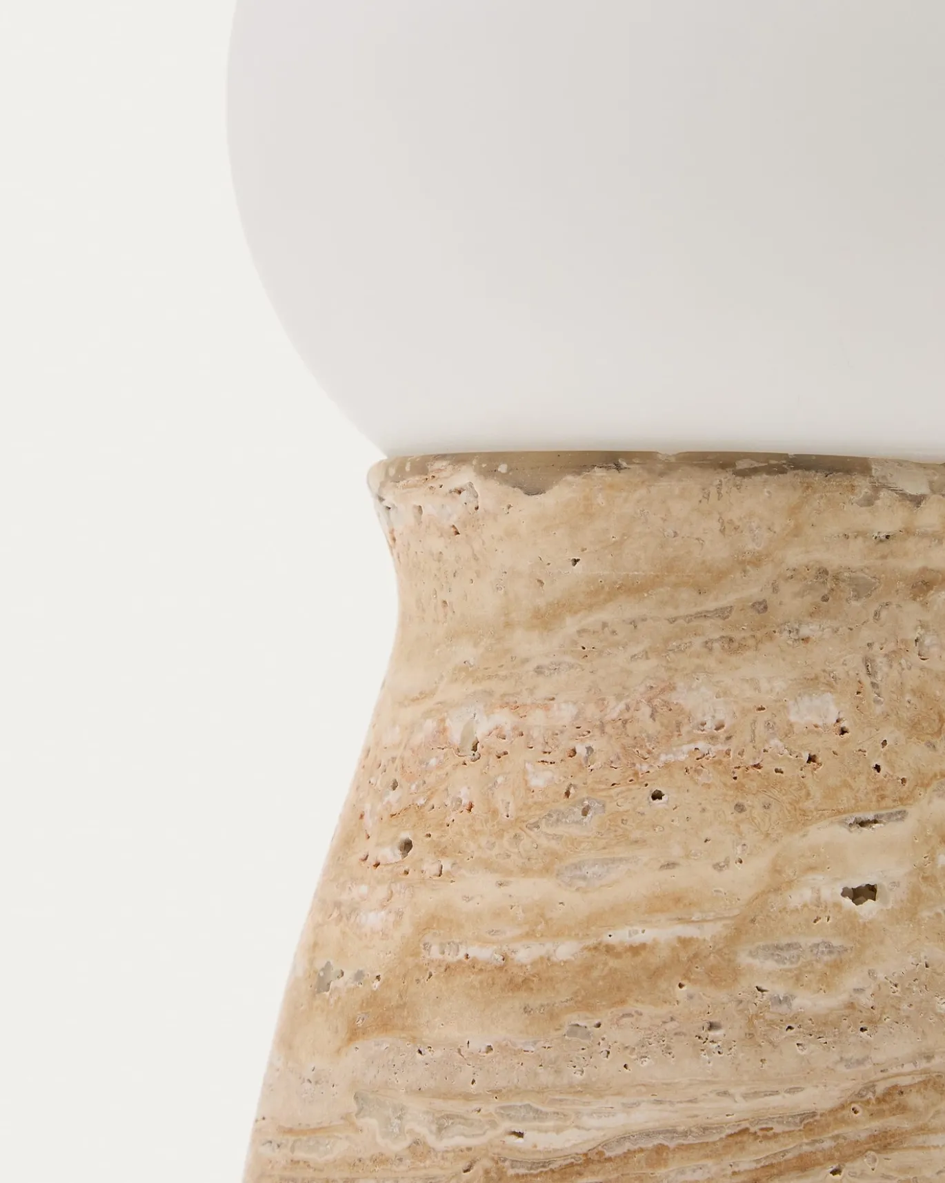Kave Home Tafellamp Okeni Travertin En Glas
