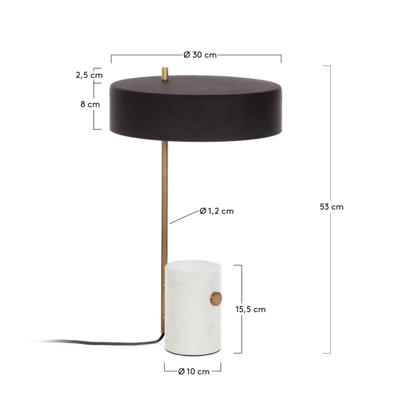 Kave Home Tafellamp Phant Zwart/Wit