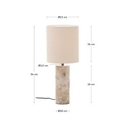 Kave Home Tafellamp Raze Marmer Beige