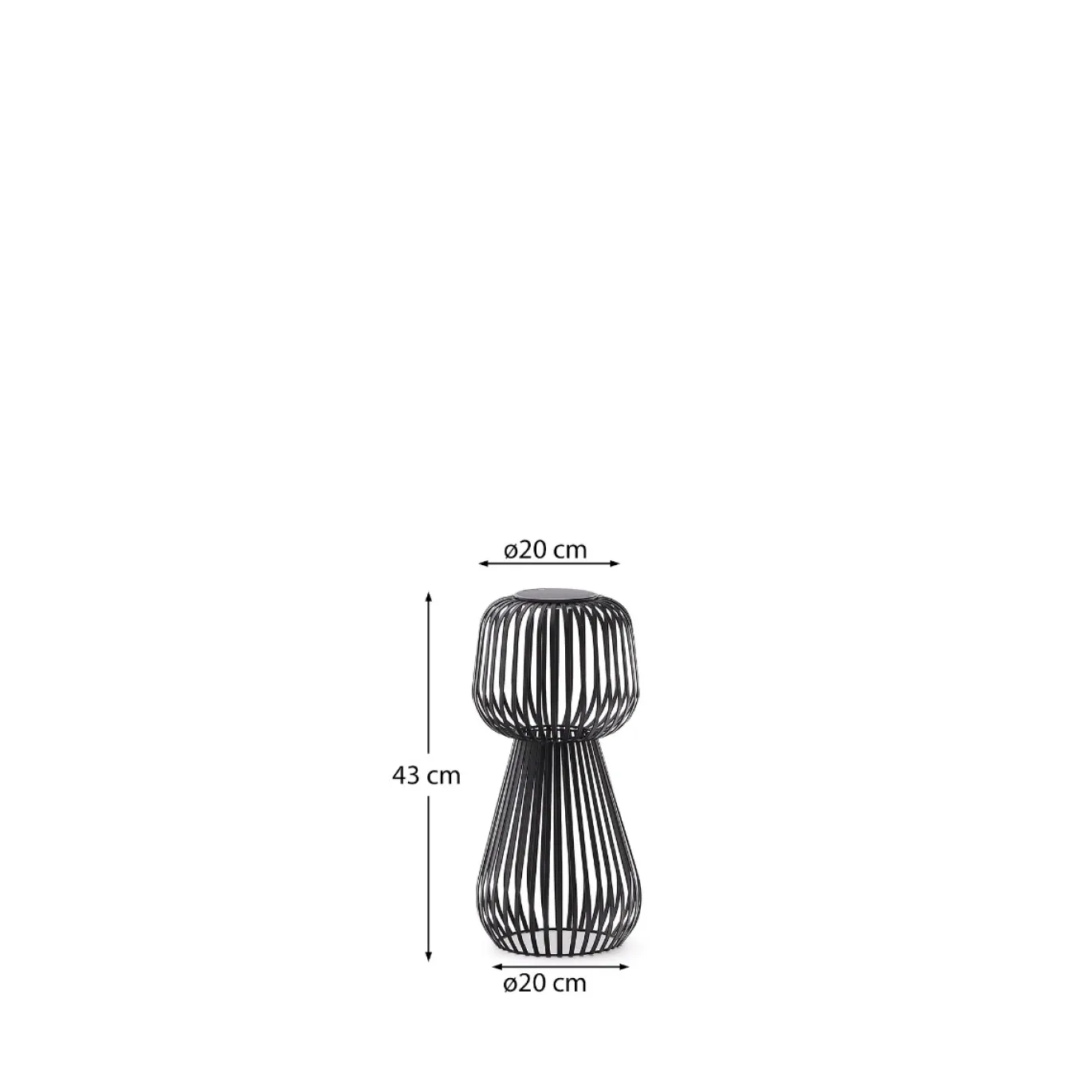 Kave Home Tafellamp Reiba Zwart op Zonne-Energie