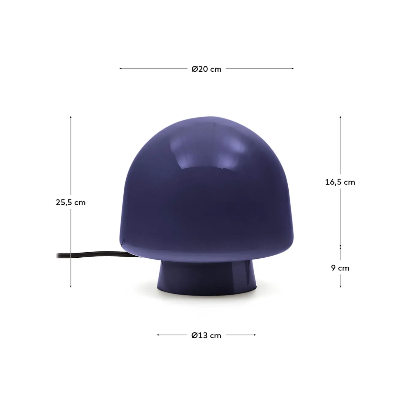Kave Home Tafellamp Reig Blauw Glas