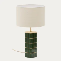Kave Home Tafellamp Rue Groen/Ecru