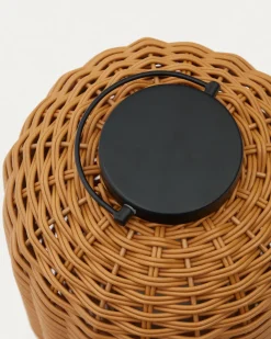 Kave Home Tafellamp Saranella Klein Draagbaar Bruin Rotan