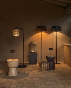 Kave Home Tafellamp Saranella Rotan Lichtgrijs Klein