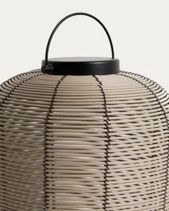 Kave Home Tafellamp Saranella Rotan Lichtgrijs Klein