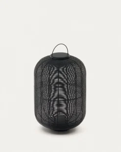 Kave Home Tafellamp Saranella Groot Zwart Synthetisch Rotan