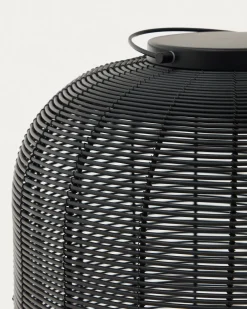 Kave Home Tafellamp Saranella Groot Zwart Synthetisch Rotan
