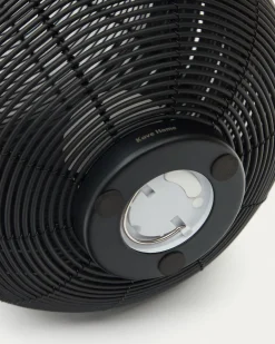 Kave Home Tafellamp Saranella Klein Draagbaar Zwart Rotan