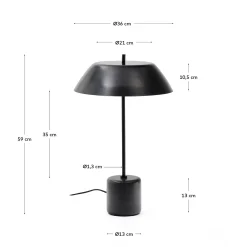 Kave Home Tafellamp Sayra Zwart Marmer