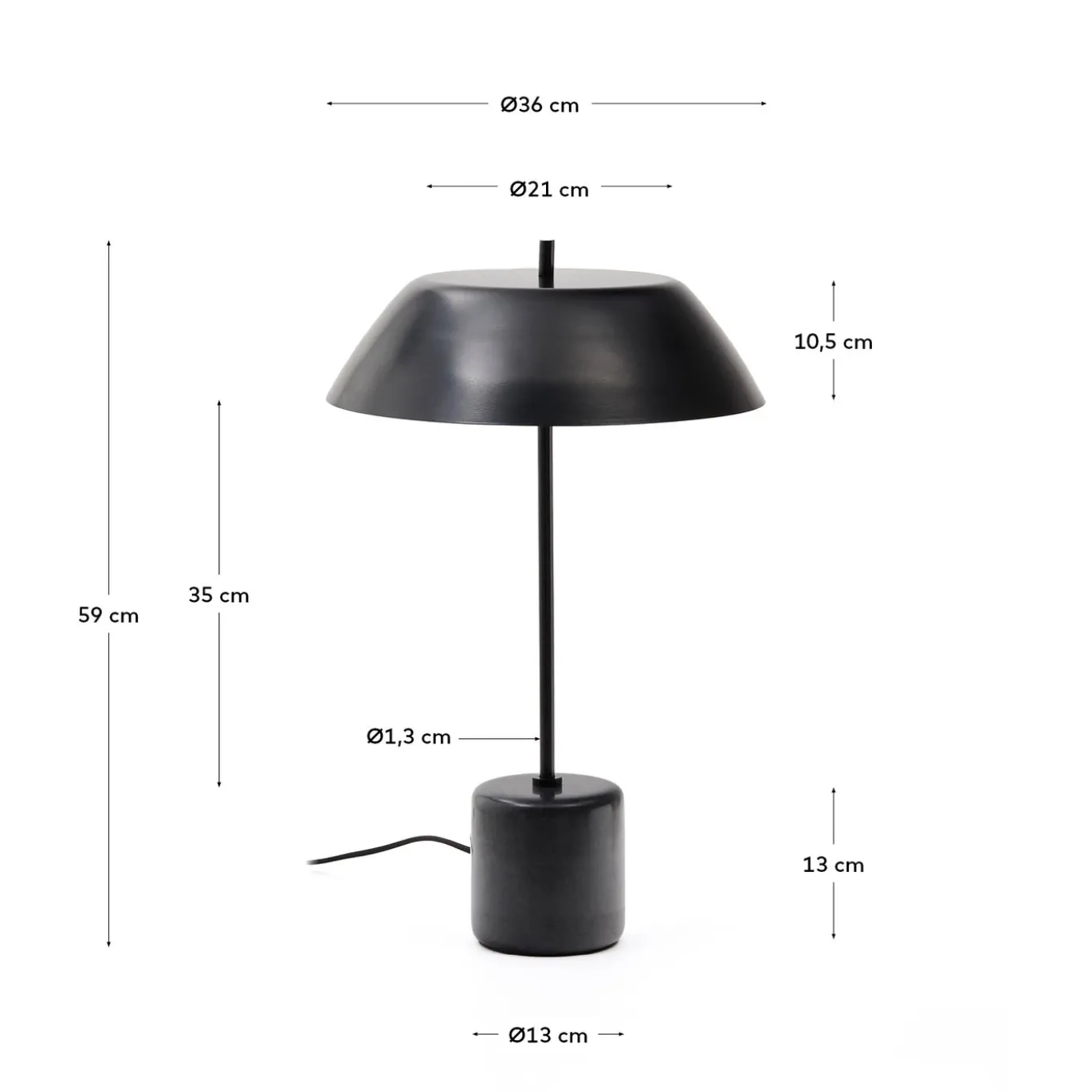 Kave Home Tafellamp Sayra Zwart Marmer