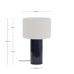 Kave Home Tafellamp Toneric Donkerblauw/Beige Ø33cm