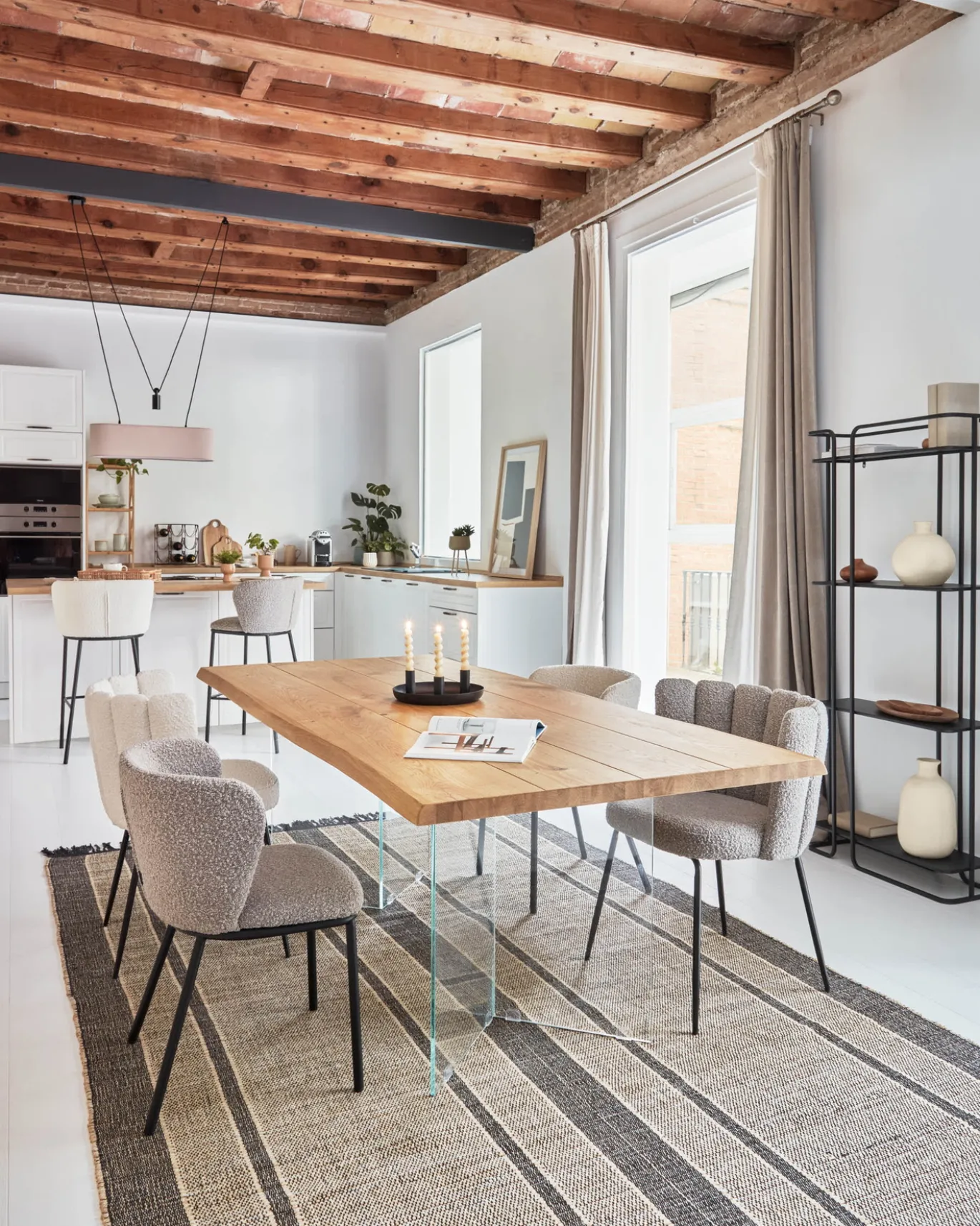 Kave Home Tafel Lotty Naturel Eiken Fineer 220x100cm