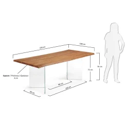 Kave Home Tafel Lotty Naturel Eiken Fineer 220x100cm