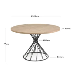 Kave Home Tafel Niut Rond Melamine Naturel Finish Ø120cm
