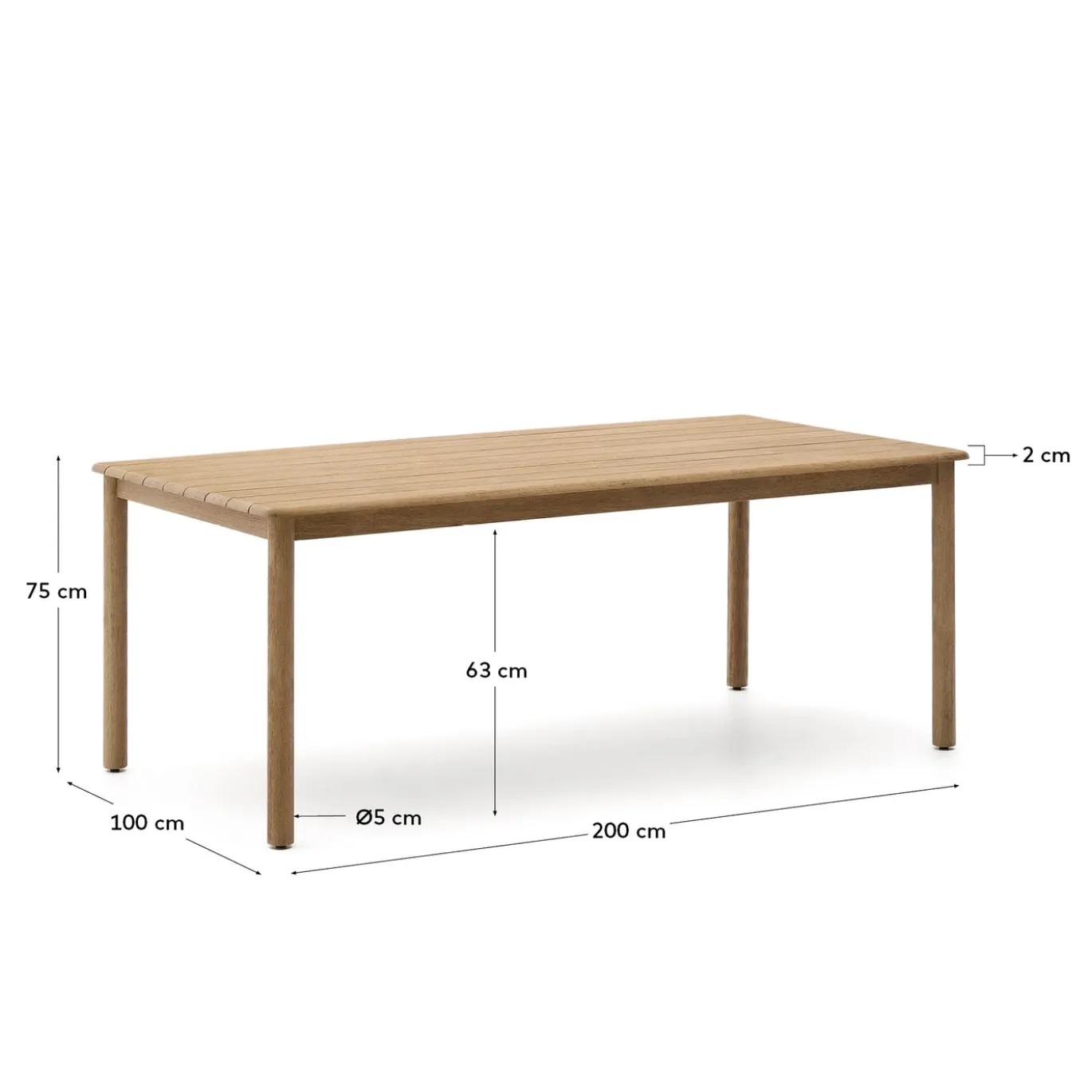 Kave Home Tafel Sori Acaciahout 200x100cm