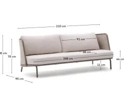 Kave Home Tuinbank Sedalis Taupe 3-Zits