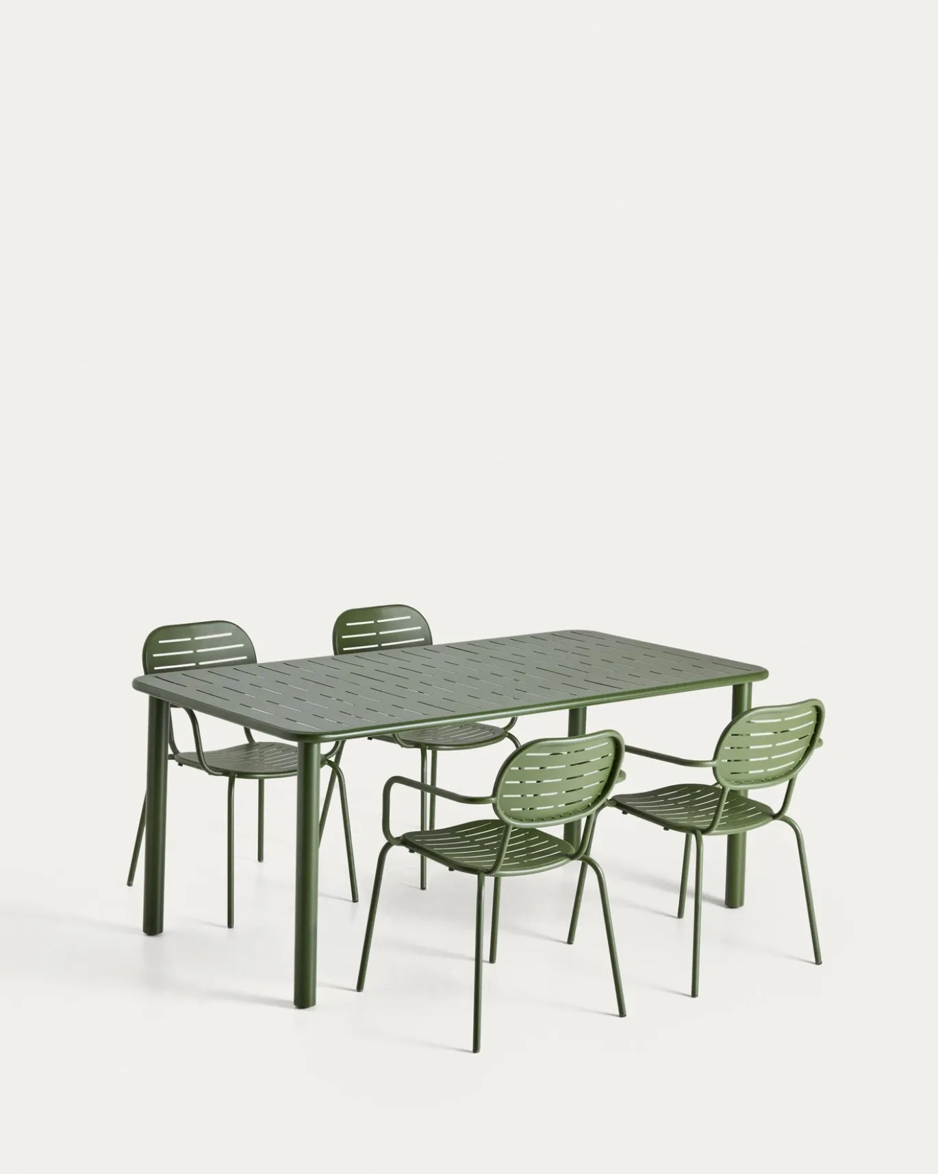 Kave Home Tuinset Brai Staal Groen 180x90cm