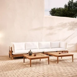Kave Home Tuinset Portitxol Met 2 Salontafels Teakhout