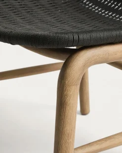 Kave Home Tuinset Sori Acaciahout Touw Grafiet 6 stoelen