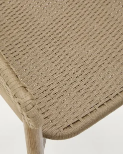 Kave Home Tuinset Sori Acaciahout Taupe Touw 4 stoelen