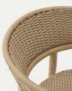 Kave Home Tuinset Sori Acaciahout Taupe Touw 4 stoelen
