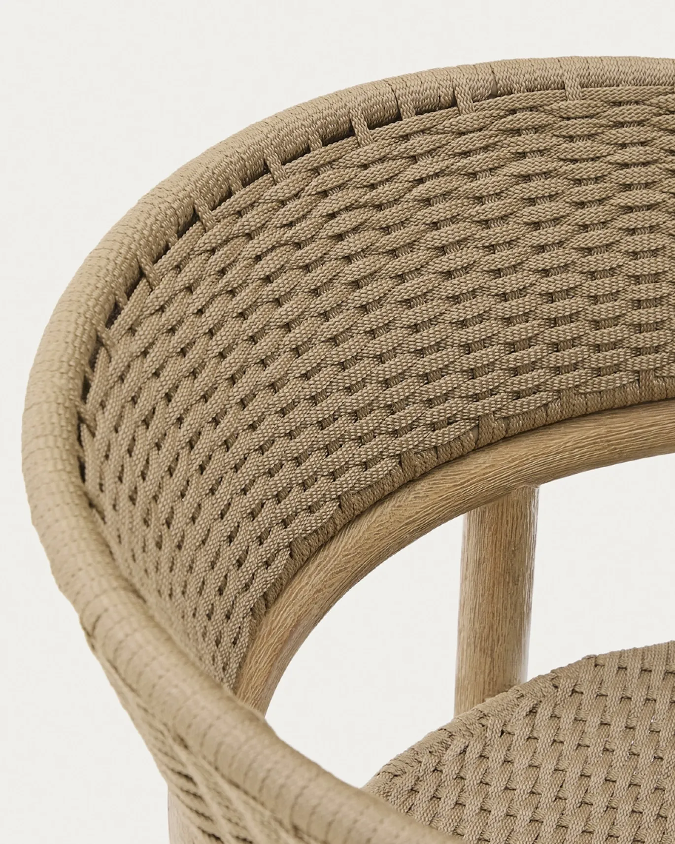 Kave Home Tuinset Sori Acaciahout Taupe Touw 4 stoelen