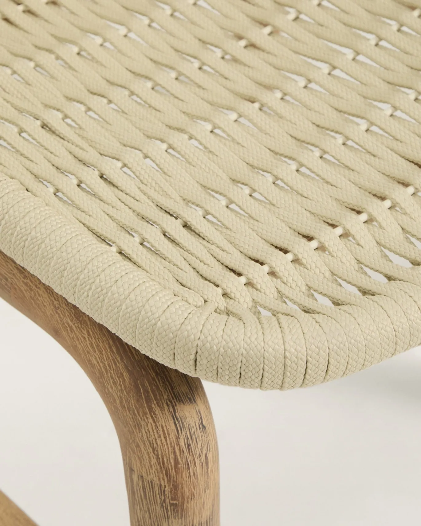 Kave Home Tuinset Sori Acaciahout Touw Ecru 6 stoelen
