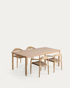 Kave Home Tuinset Sori Acaciahout Naturel 4 stoelen