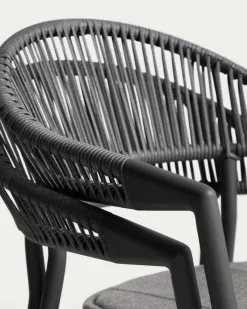 Kave Home Tuinstoel Alimia Stapelbaar Aluminium Grafiet