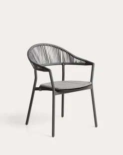 Kave Home Tuinstoel Alimia Stapelbaar Aluminium Grafiet