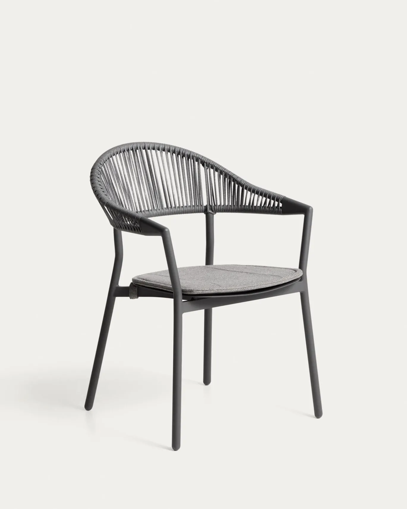 Kave Home Tuinstoel Alimia Stapelbaar Aluminium Grafiet