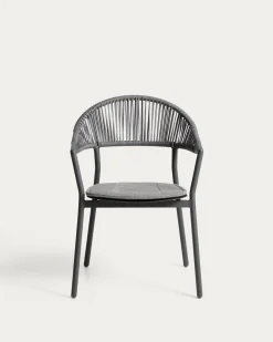 Kave Home Tuinstoel Alimia Stapelbaar Aluminium Grafiet