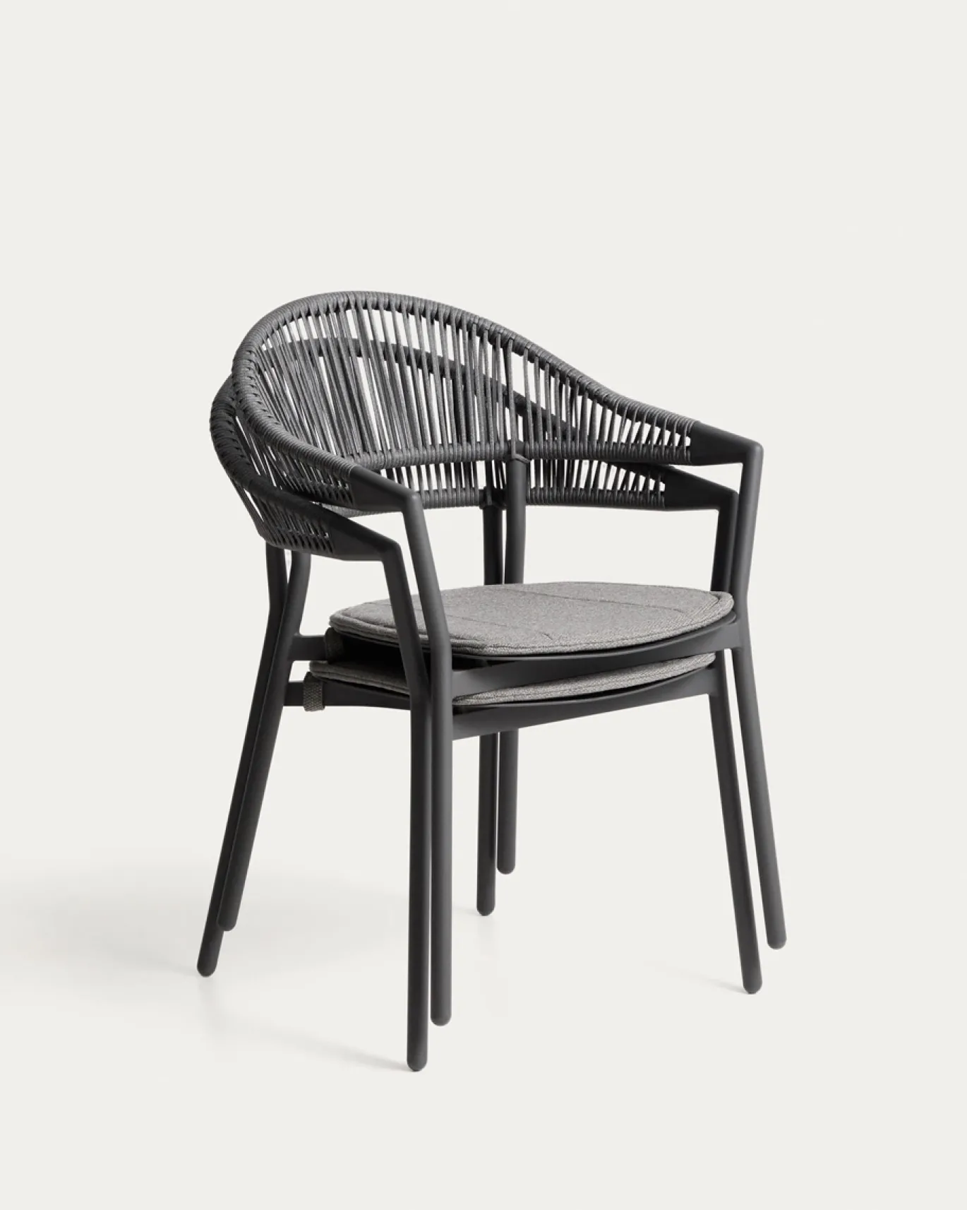 Kave Home Tuinstoel Alimia Stapelbaar Aluminium Grafiet