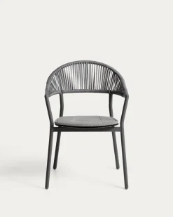 Kave Home Tuinstoel Alimia Stapelbaar Aluminium Grafiet