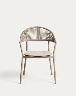 Kave Home Tuinstoel Alimia Stapelbaar Aluminium Taupe