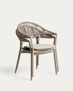 Kave Home Tuinstoel Alimia Stapelbaar Aluminium Taupe