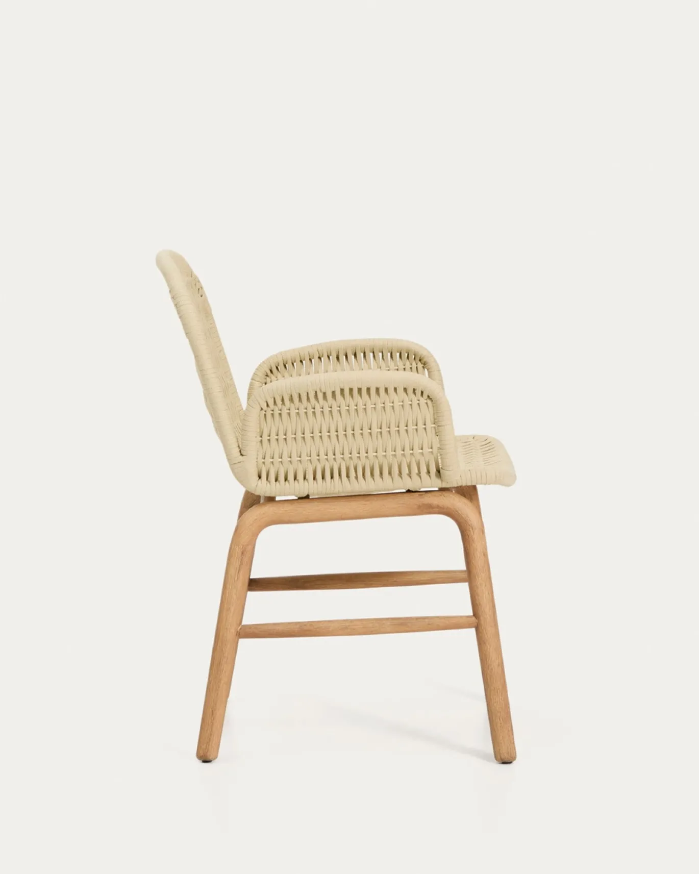 Kave Home Tuinstoel Alipa Acaciahout Beige met Armleuning