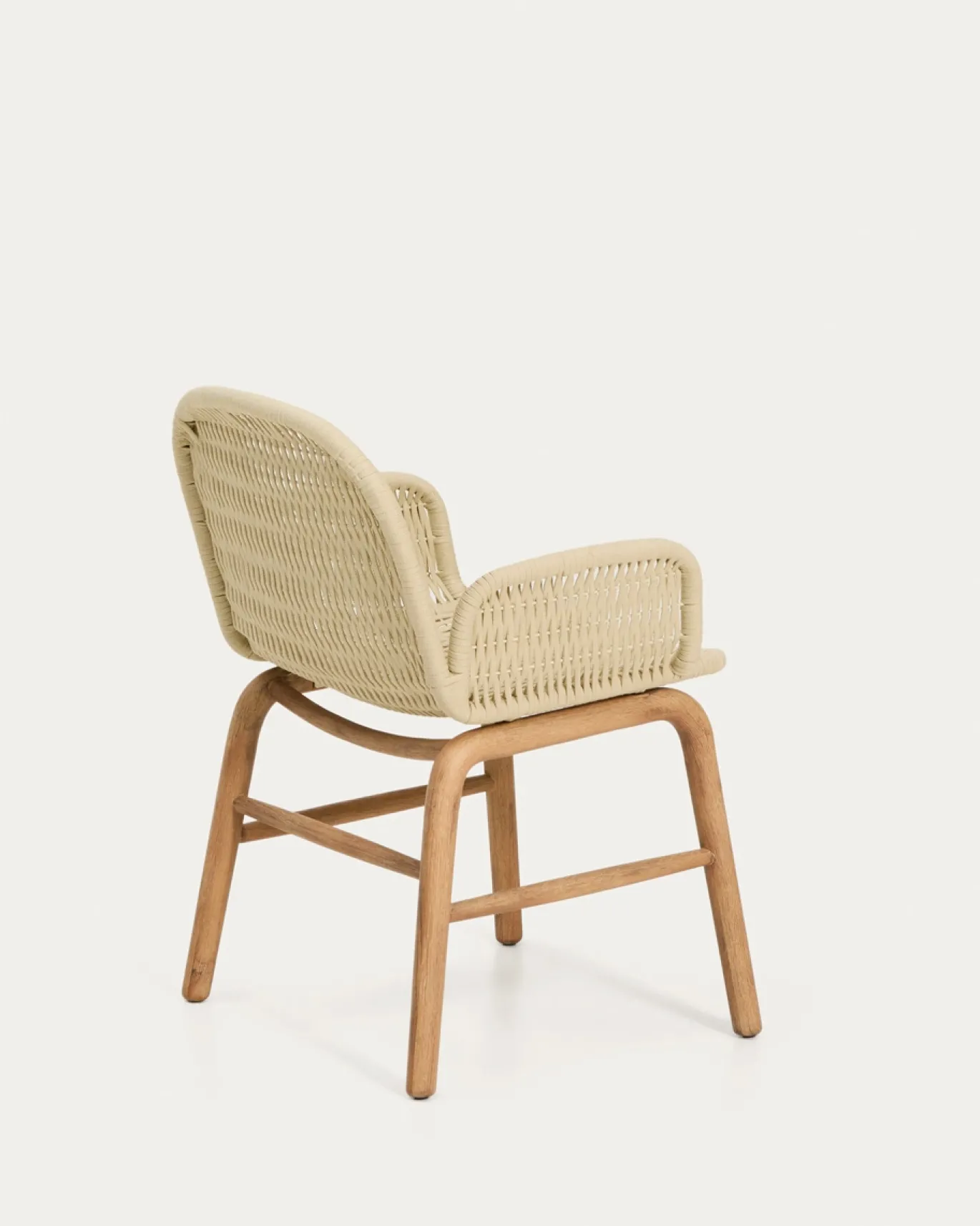 Kave Home Tuinstoel Alipa Acaciahout Beige met Armleuning