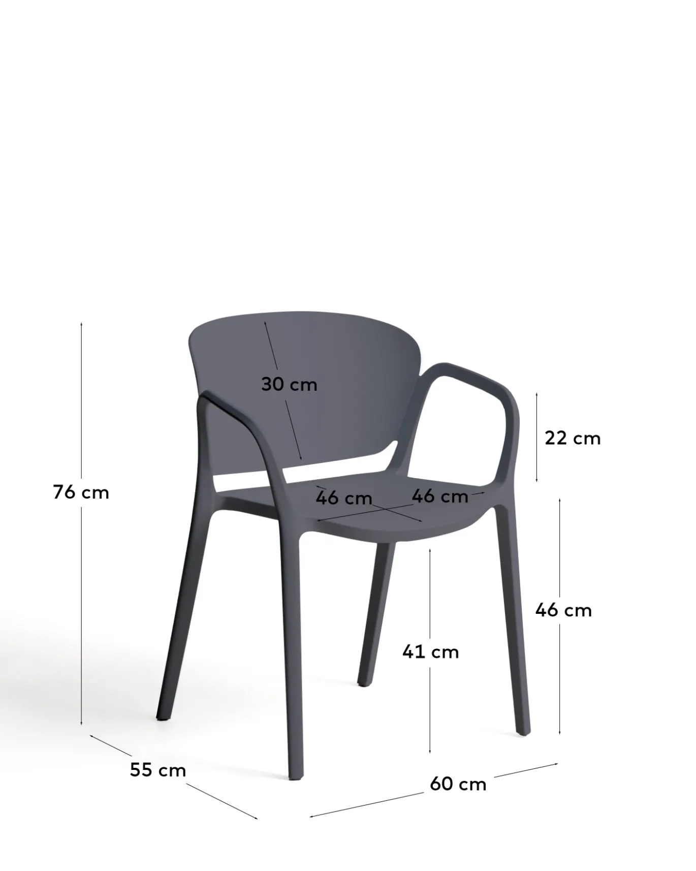 Kave Home Tuinstoel Ania Stapelbaar Donkergrijs