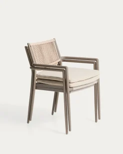 Kave Home Tuinstoel Argasi Stapelbaar Taupe Touw