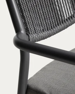 Kave Home Tuinstoel Argasi Stapelbaar Grafiet Touw