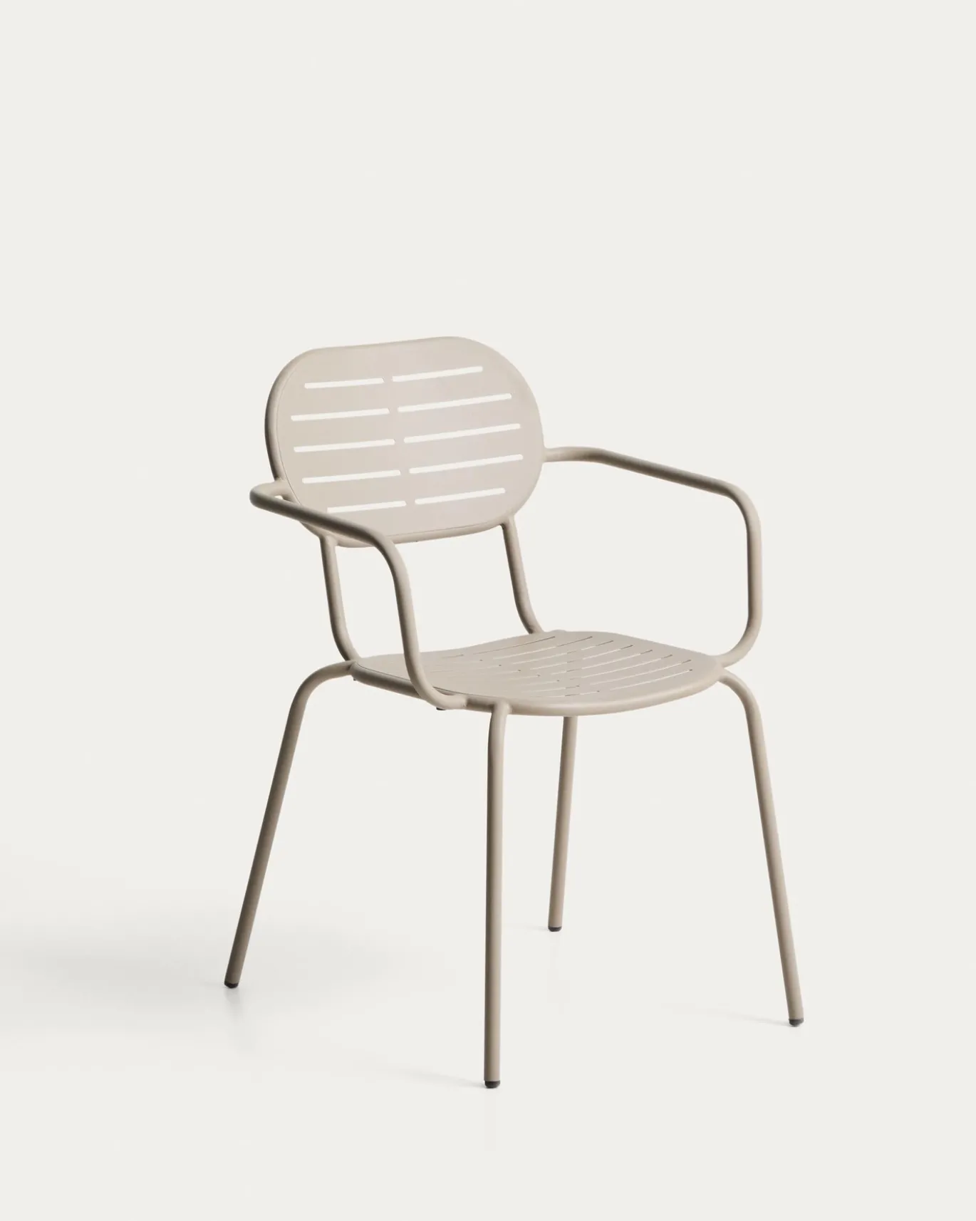 Kave Home Tuinstoel Brai met Armleuning Taupe