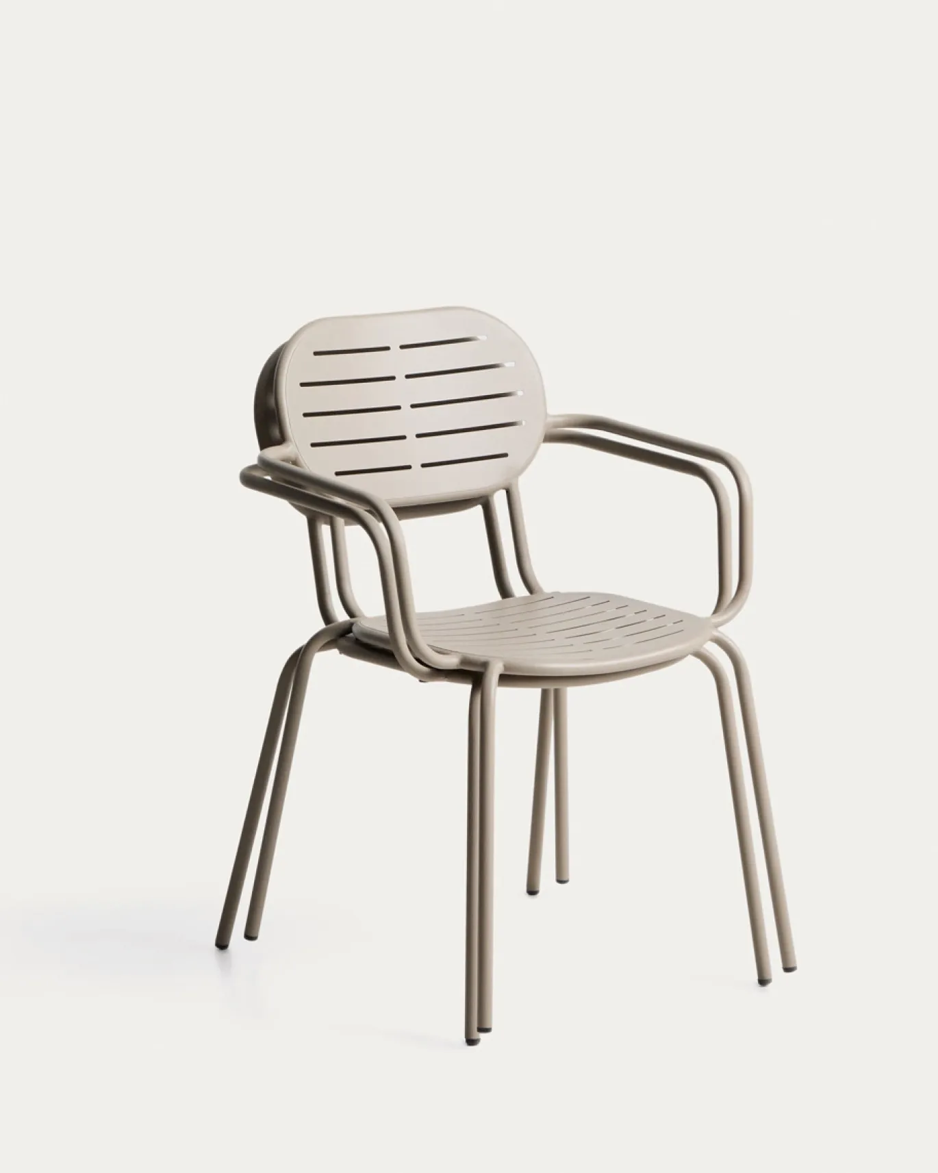 Kave Home Tuinstoel Brai met Armleuning Taupe