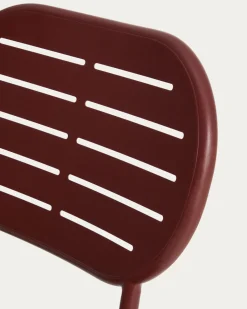 Kave Home Tuinstoel Brai Stapelbaar Staal Bordeaux