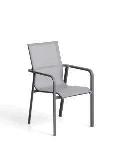 Kave Home Tuinstoel Canea Stapelbaar Aluminium Grafiet
