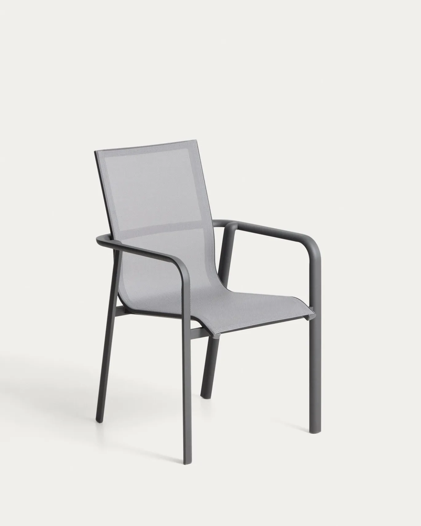 Kave Home Tuinstoel Canea Stapelbaar Aluminium Grafiet
