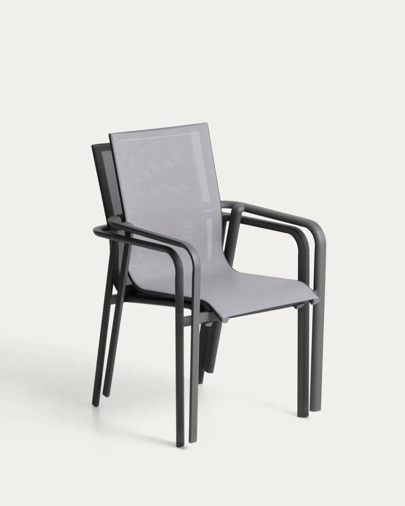 Kave Home Tuinstoel Canea Stapelbaar Aluminium Grafiet