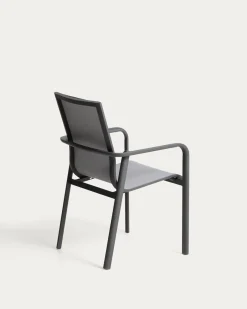 Kave Home Tuinstoel Canea Stapelbaar Aluminium Grafiet